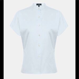 NWT Theory Blue Short Sleeve Dolman Button Shirt